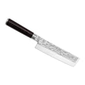 Das Shun Pro Sho VG-2007 Usuba "THE MAGIC KAI WISHLIST 2025" ist ein japanisches Gemüsemesser mit einer aufwendig gemusterten, geraden Klinge, einer einseitig geschliffenen Schneide und einem dunklen Holzgriff.