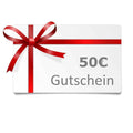 Ein Geschenkgutschein im Wert von 25 € mit einer roten Schleife auf weißem Hintergrund. Der Text auf dem Gutschein lautet „25 € Gutschein“, was bedeutet, dass es sich um einen 25-Euro-Gutschein handelt.