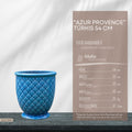Türkis glasierter Blumentopf "Azur Provence" Höhe 30,5 bis 54 cm