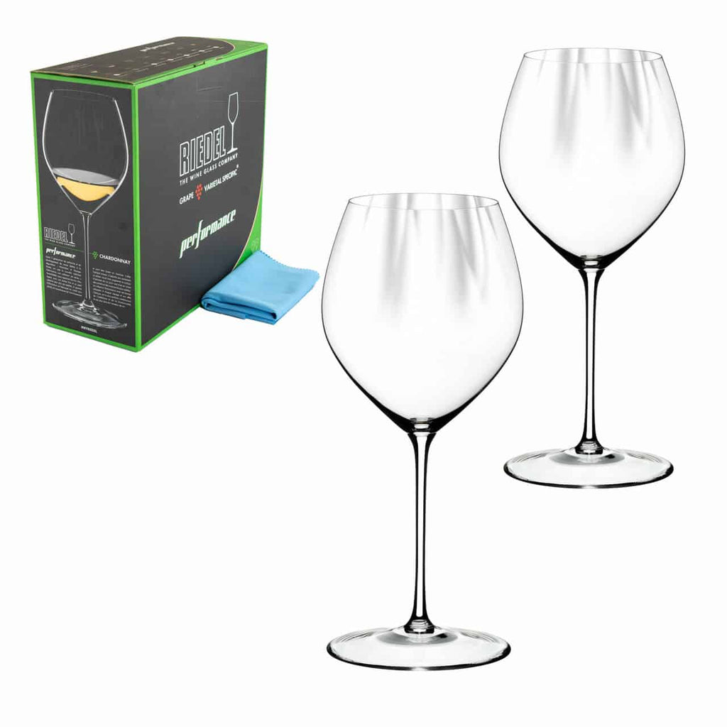 Weißweingläser Riedel Performance Chardonnay mit Poliertuch