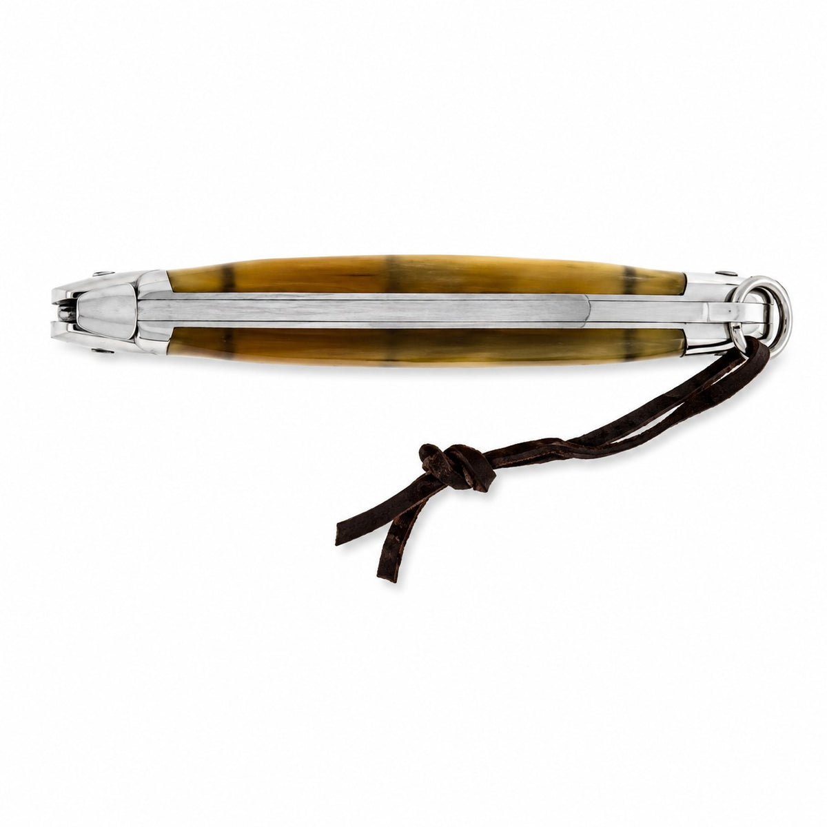 Das Taschenmesser „Forge de Laguiole“ 11 cm aus rot gepresstem Verbundmaterial und Messing ist ein geschlossenes Klappmesser mit einem Griff aus rot gepresstem Verbundmaterial und Messing.