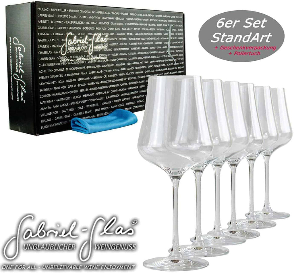 Gabriel Glas StandArt Universal-Weinglas mit Poliertuch