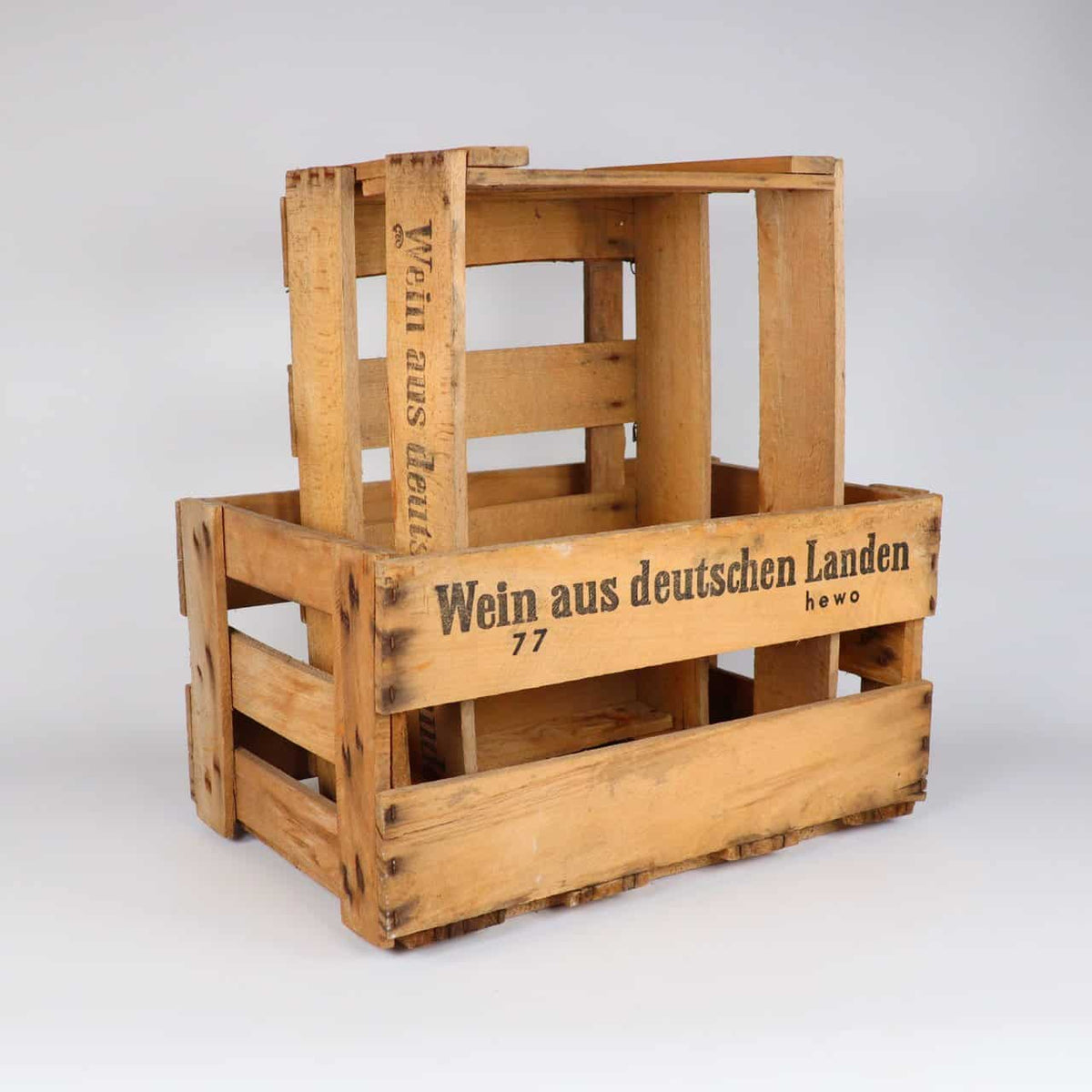 Originale Vintage Weinkiste Holz aus der Pfalz mit Aufschrift